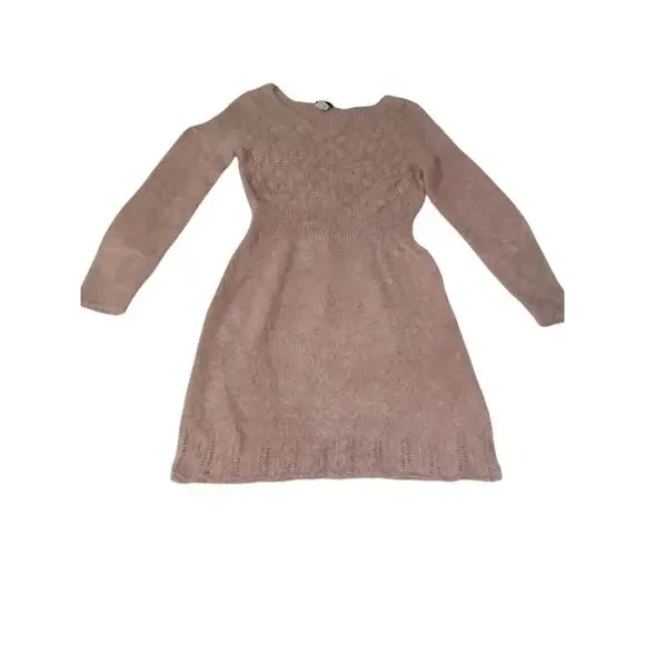 Venus Soft & Fluffy Cozy Knit Barbie Core Dinner Party Mini Sweater Dress Sz M - Picture 4 of 10